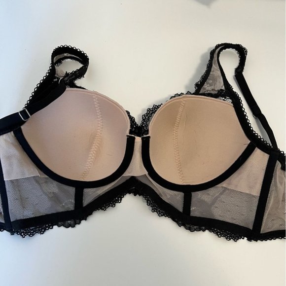 Victoria's Secret DREAM ANGELS Lined Demi Lace & Dot Mesh Long Line Bra - Picture 9 of 12